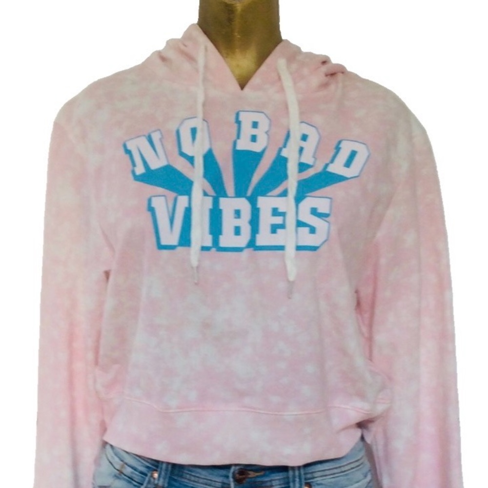 Freeze Brand NO BAD VIBES Tie-Dye Pink and Blue HOODIE SWEATSHIRT XXL NWT